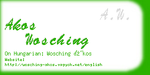 akos wosching business card